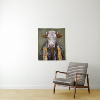 Cow Man Tapestry