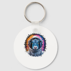 Cow Men Woman Cow Colourful Space Astronaut Cow _2 Key Ring
