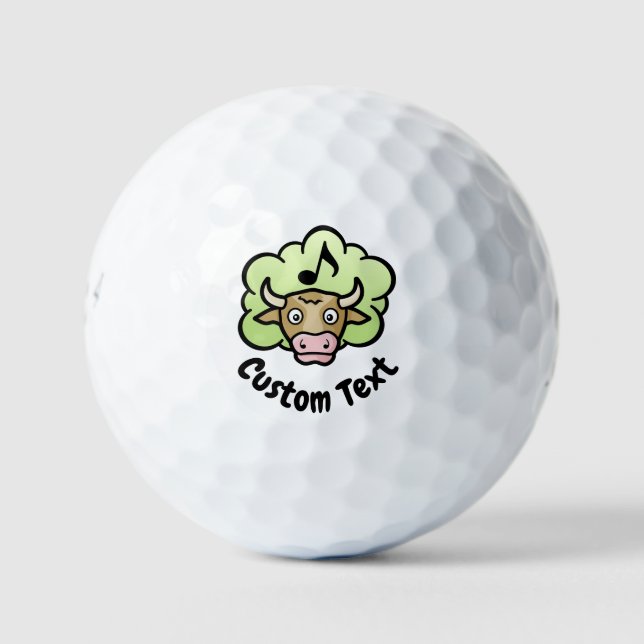 Cow Methane Cartoon Golf Balls (Front)