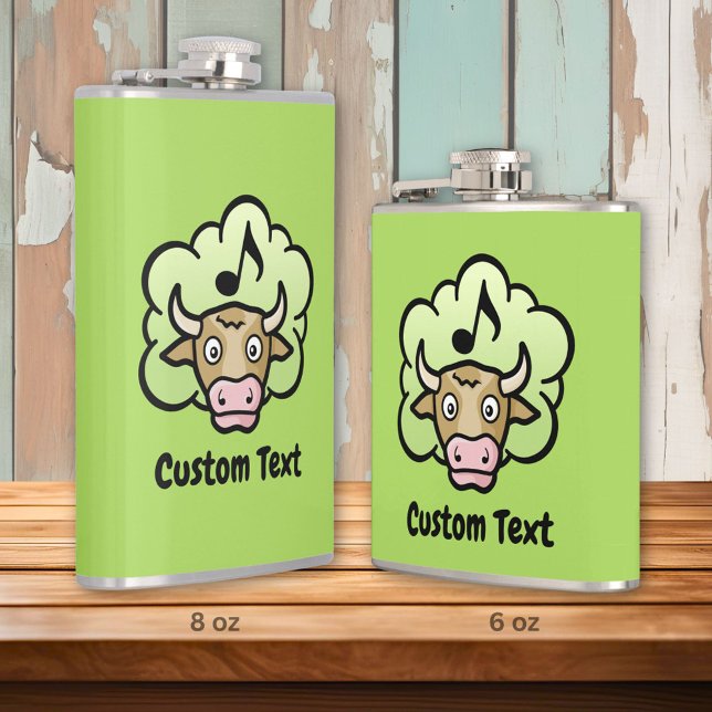 Cow Methane Cartoon Hip Flask (Creator Uploaded)