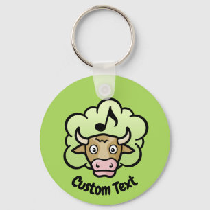 Cow Methane Cartoon Keychain