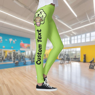 Cow Methane Cartoon Leggings