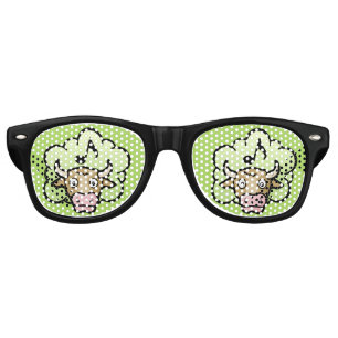 Cow Methane Cartoon Retro Sunglasses