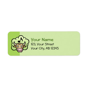 Cow Methane Cartoon Return Address Label