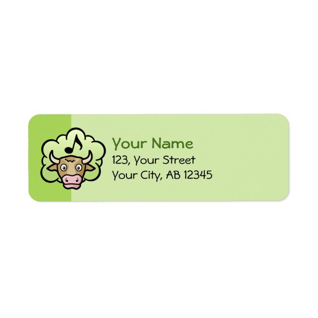 Cow Methane Cartoon Return Address Label (Front)