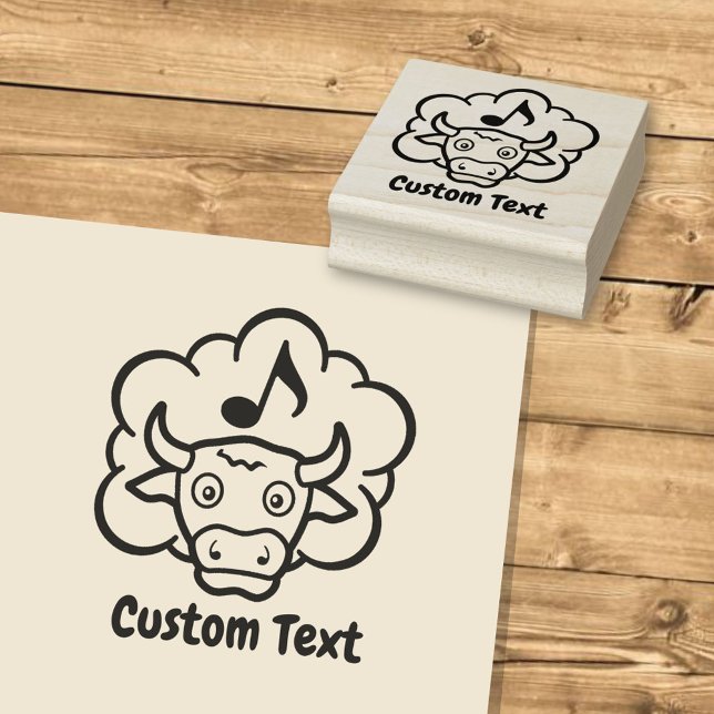 Cow Methane Cartoon Rubber Stamp (Creator Uploaded)