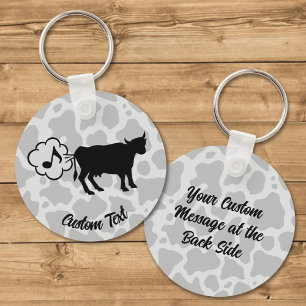 Cow Methane Icon Keychain