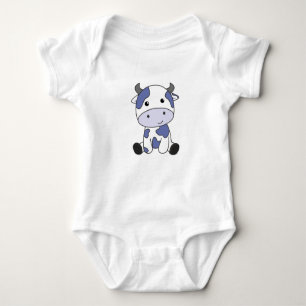 Cow Milk Kawaii Japanese Blueberry Baby Bodysuit
