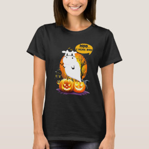 Cow Moo I Mean Boo Heifer Halloween Farmer T-Shirt