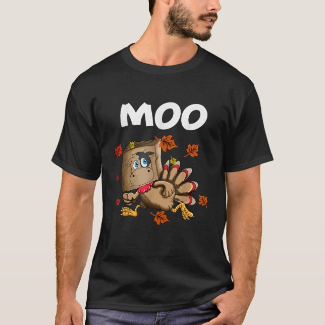 Cow Moo Thanksgiving Dinner Outfit Thanksgiving Tu T-Shirt (Front)