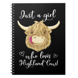 Cow Mooey Just A Girl Who Loves Scottish Highland  Notebook