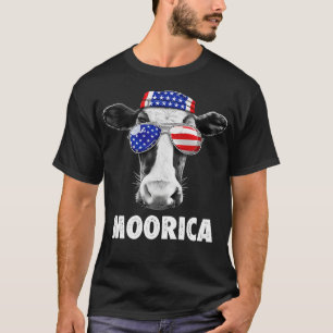 Cow Moorica 4th of July for Men Women Boys Girls T-Shirt