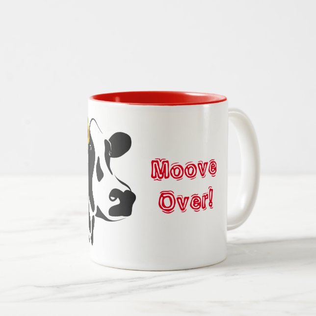Cow Moove Over  Two-Tone Coffee Mug (Front Right)