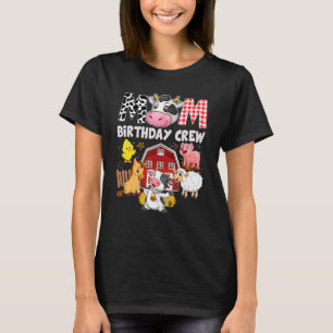 Cow Mum Birthday Crew Farm Theme Animals Kids Birt T-Shirt