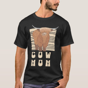 Cow Mum  Farmer Scottish Highland Cows Cowgirl Boy T-Shirt