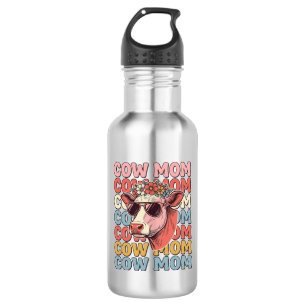 Cow Mum Retro Sunglasses Cow Vintage Engraving Des 532 Ml Water Bottle