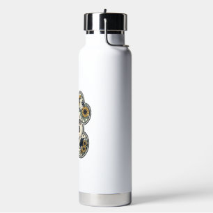 Cow Mum Shirt Vintage Engraving Sunflower Western Water Bottle