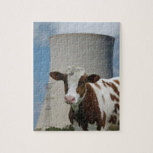 Cow & Nuclear Power Cooling Tower Jigsaw Puzzle
