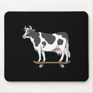 Cow On Skateboard Cute Skater Cow Lover Farm Anima Mouse Pad