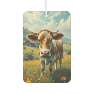 Cow on the farm car air freshener