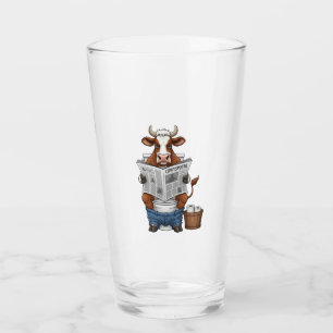 Cow on Toilet PNG, Funny Farm Animal Glass