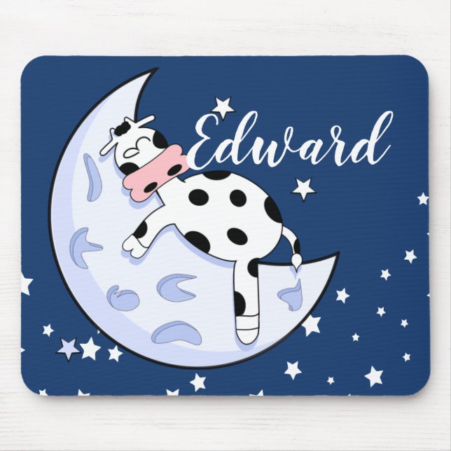 Cow Over the Moon Mouse Pad (Front)
