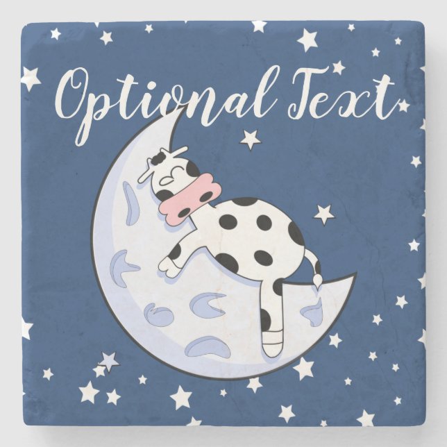 Cow Over the Moon Stone Coaster (Front)