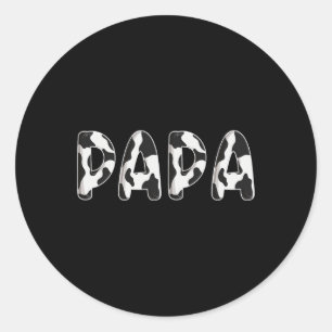 Cow Papa Birthday Family Matching Fathers Day Boy Classic Round Sticker