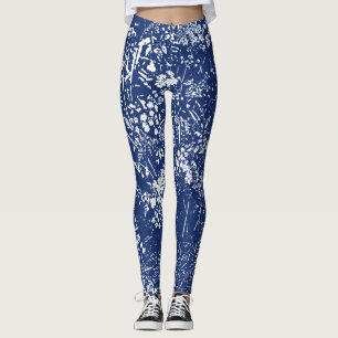 Cow Parsley Cyanotype Style Leggings
