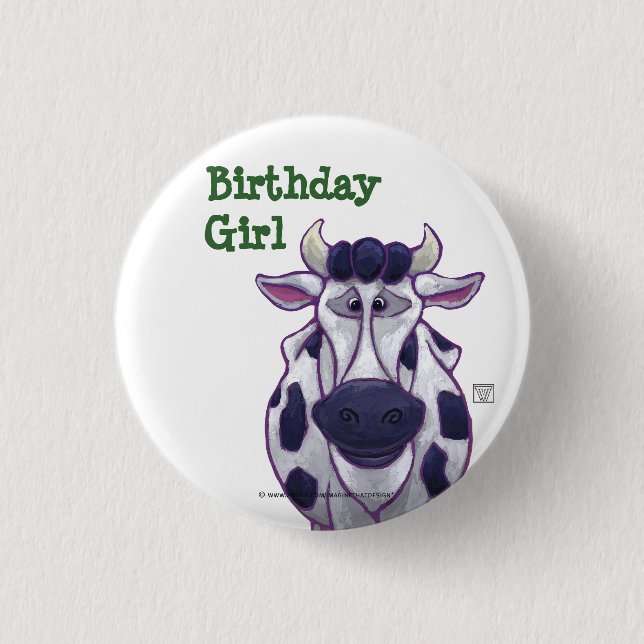 Cow Party Centre 3 Cm Round Badge (Front)