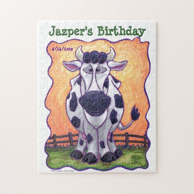 Cow Party Centre Jigsaw Puzzle (Vertical)