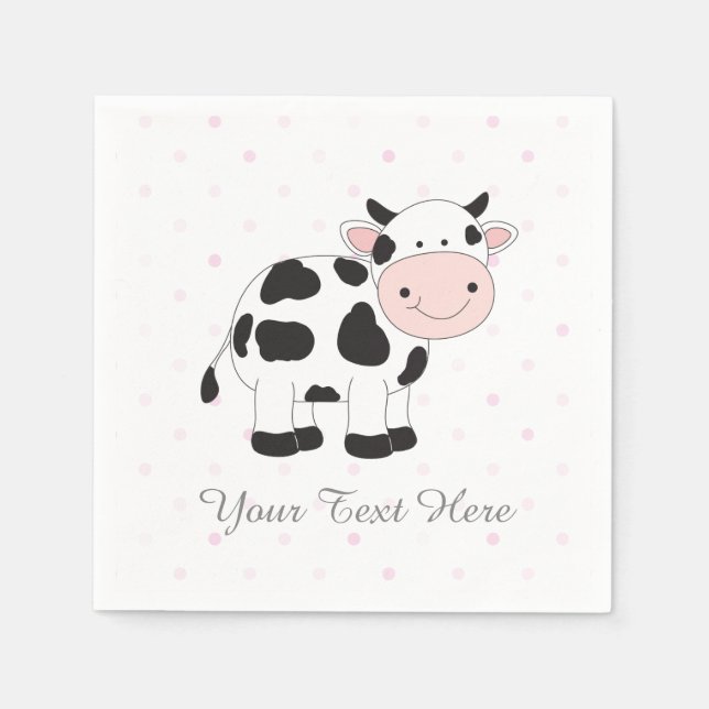 Cow Party Decor Paper Napkins (Front)