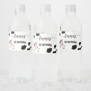 Cow party tableware cow pattern personalised water bottle label