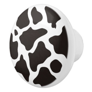 Cow pattern background ceramic knob