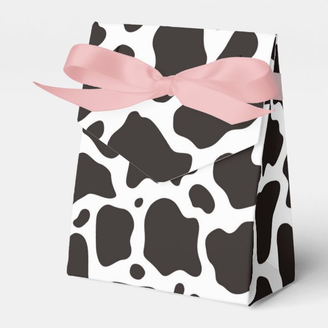 Cow pattern background favour box (Front Side)