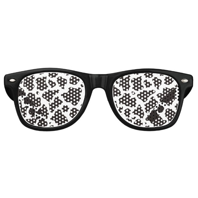 Cow pattern background retro sunglasses (Front)