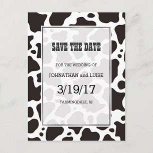 Cow pattern background Save the Date postcard