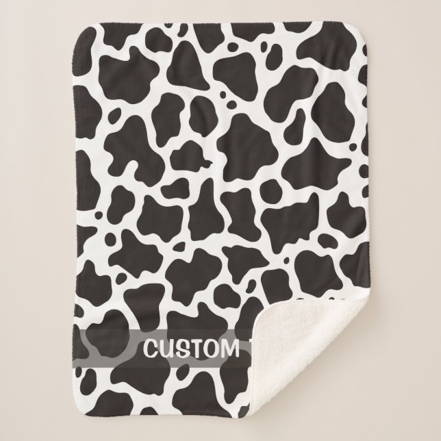 Cow pattern background sherpa blanket (Front)