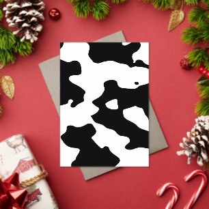 Cow Pattern Black and White Acrylic Invitations