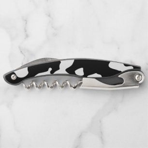 Cow Pattern Black and White Corkscrew