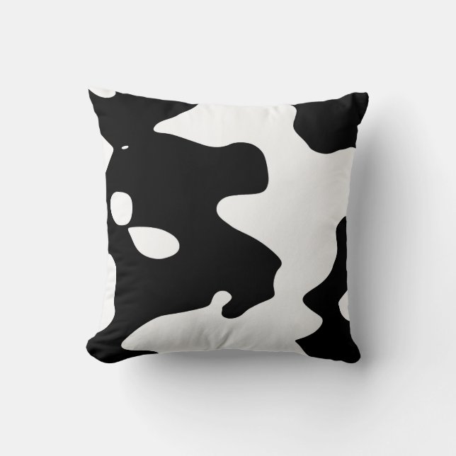 Cow Pattern Black and White Cushion (Front)