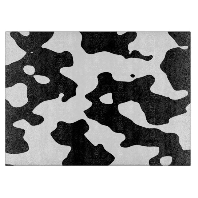 Cow Pattern Black and White Cutting Board (Front)