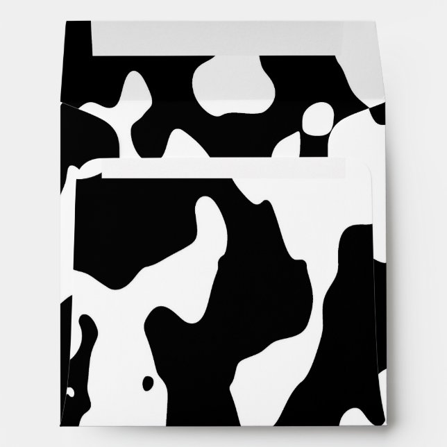 Cow Pattern Black and White Envelope (Back (Bottom))