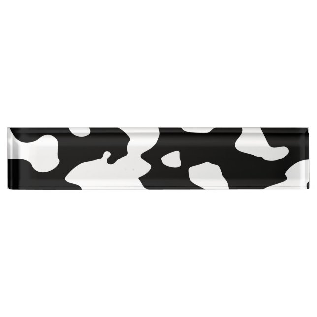 Cow Pattern Black and White Nameplate (Front)