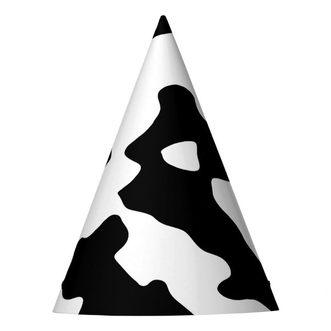 Cow Pattern Black and White Party Hat (Front)