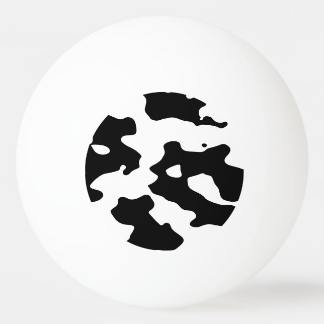 Cow Pattern Black and White Ping Pong Ball (Front)