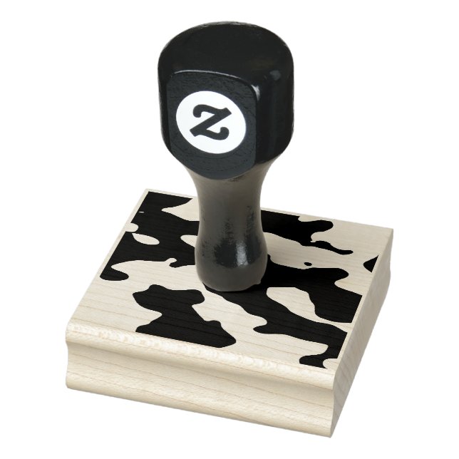 Cow Pattern Black and White Rubber Stamp (Stamp)