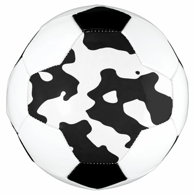 Cow Pattern Black and White Soccer Ball (Front)