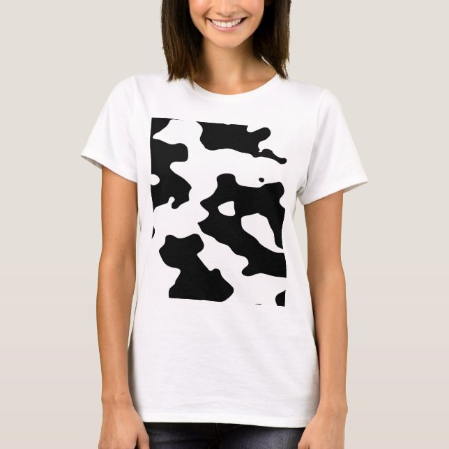 Cow Pattern Black and White T-Shirt (Front)