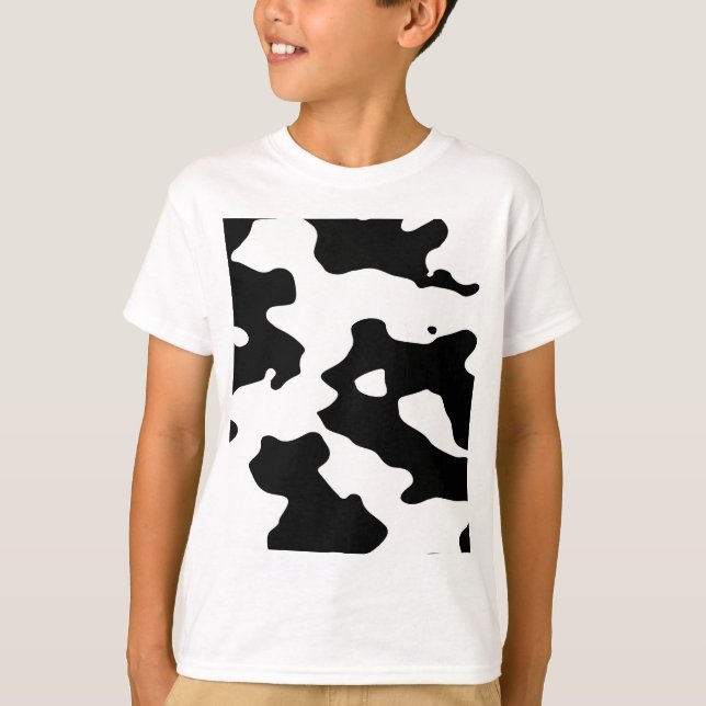 Cow Pattern Black and White T-Shirt (Front)